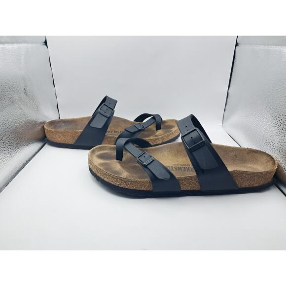 Size 41EU | 10.5W | 9M - Birkenstock Mayari Black Birko-Flor Toe Loop Sandals - Picture 1 of 7